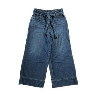 Boden Denim Womens Size 14R Blue Tie Belt Wide Leg Jeans